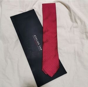 Atelier F&B red silk men's necktie